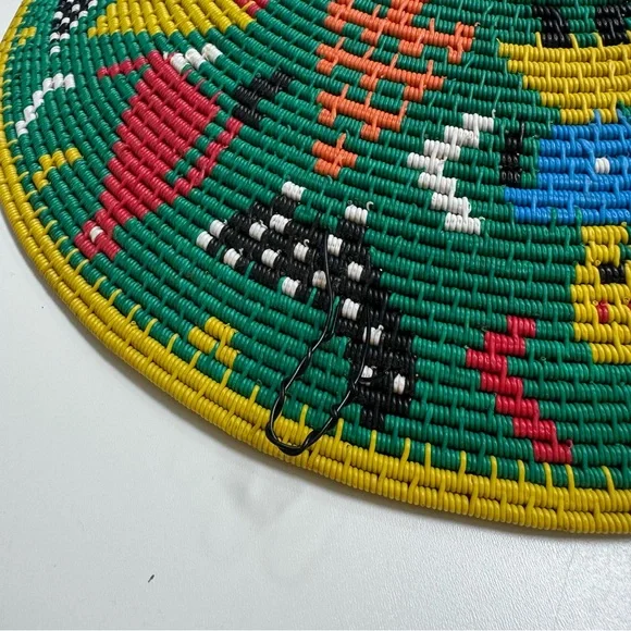 African Zulu Telephone Wire Basket / Bowl Woven Platter - Picture 9 of 15